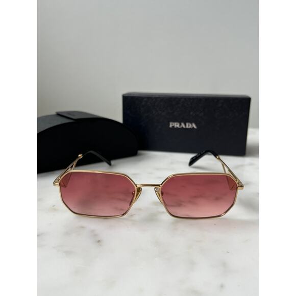 NEW Prada PR A51S Sunglasses in Gold Pink $585 main image 4